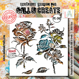 Aall and Create - Wild Rose Ethereal Garden Stencil 4x6 In