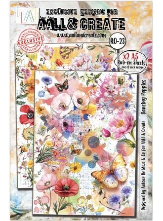 Aall and Create - Radiant Florals A5 Rub-Ons Dancing Poppies