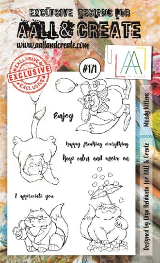 Aall and Create - Moody Kittens Stamp, str A6