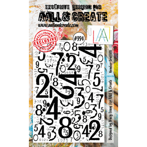 AALL and Create - Number Graffitti Stamp Set, A7