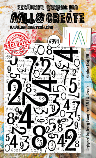 AALL and Create - Number Graffitti Stamp Set, A7