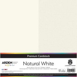 Premium Cardstock 12x12 Inch - Natural White, 300 gram, 1ark