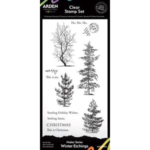 Arden - Maker Series 4x8 Inch Clear Stamp Set Winter Etching