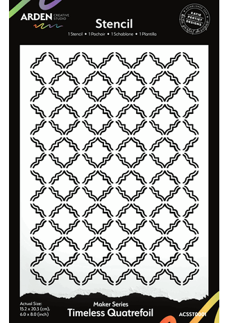Arden - Timeless Quatrefoil Maker Series 6x8 Inch Stencil