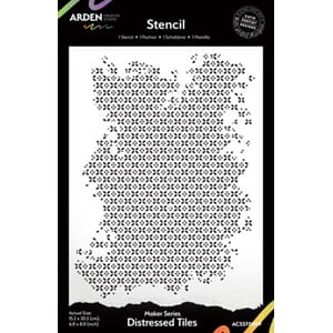 Arden - Distressed Tiles 6x8 Inch Stencil