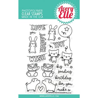 Avery Elle: Party Pals Clear Stamp Set, 4x6 inch