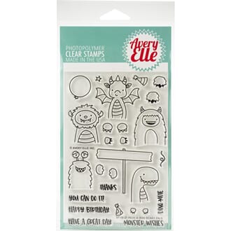 Avery Elle: Peek-A-Boo Scary Clear Stamp Set, 4x6 inch
