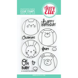 Avery Elle - Critter Circle Tags Clear Stamp Set, 4x6 inch