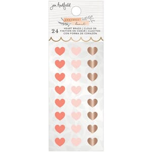 Jen Hadfield - Hearts Peaceful Heart Brads, 24/Pkg