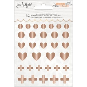 Jen Hadfield - Peaceful Heart Mirror Acrylic Stickers, 32/Pk