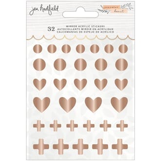 Jen Hadfield - Peaceful Heart Mirror Acrylic Stickers, 32/Pk