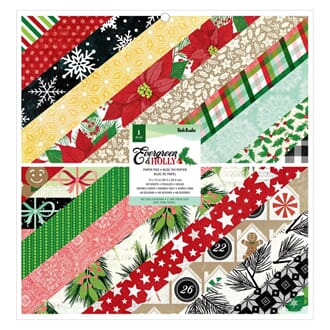 Vicki Boutin - Evergreen & Holly Paper Pad, 12x12, 48/Pkg
