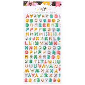 American Craft - Alpha Gold Foil April and Ivy Stickers Puff