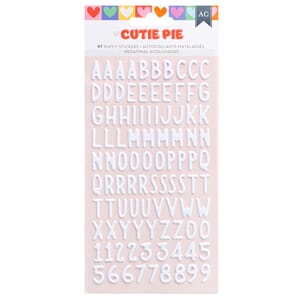 American Crafts - Matte Cutie Pie Puffy Stickers Alphabet