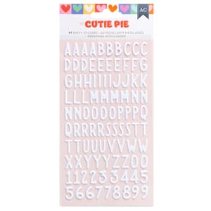 American Crafts - Matte Cutie Pie Puffy Stickers Alphabet