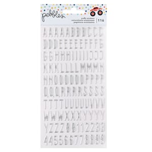 Pebbles - Cool Boy Stickers Puffy Alpha Silver Foil