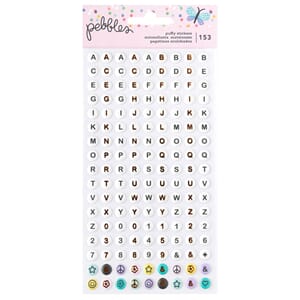 Pebbles - Cool Girl Stickers Puffy Alpha Gold Foil