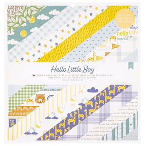 American Craft - Hello Little Boy 12x12 Inch Paper Pad Gold