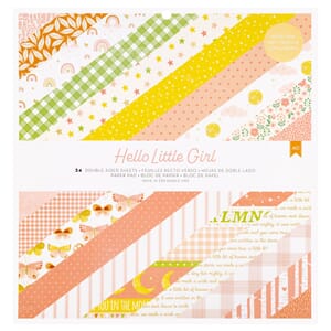 American Craft - Hello Little Girl 12x12 Inch Paper Pad Gold