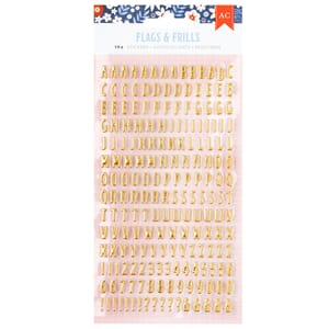 American Crafts - Alpha Flags and Frills Sticker Puffy