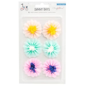 Maggie Holmes: Sunny Days Adhesive Paper Flowers, 6/Pkg