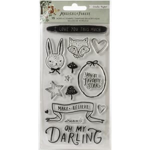 Crate Paper: Magical Forest Acrylic Clear Stamps 15/Pkg