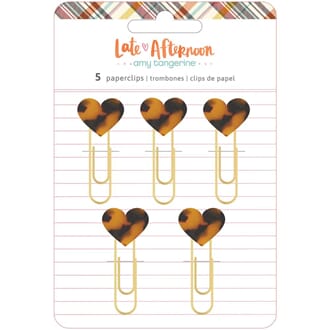 Amy Tan: Late Afternoon Heart Paper Clips, 5/Pkg