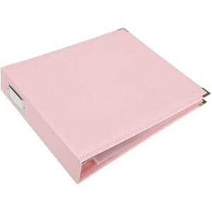 We R - Pretty Pink Classic Leather D-Ring Album, 12x12 inch