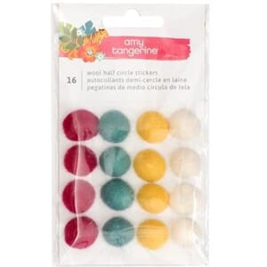 Amy Tangerine: Hustle & Heart Wool Pom Pom Stickers, 16/Pkg