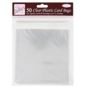 Anita's: Square Clear Plastic Card Bags, 145x145mm, 50/Pkg