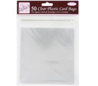 Anita's: Square Clear Plastic Card Bags, 145x145mm, 50/Pkg