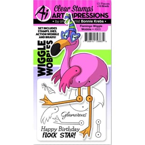 Art Impressions: Flamingo Wiggle Wobbles Set