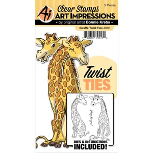 Art Impressions: Giraffe - Twist Ties Stamp & Die Set