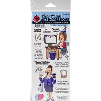 Art Impressions: Office Party Clear Stamp Set