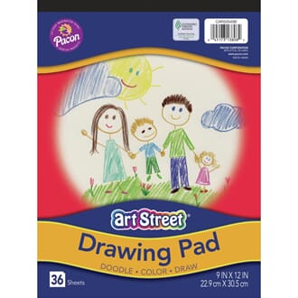 ArtStreet Drawing Paper Pad, 9x12 inch, 36/Pkg