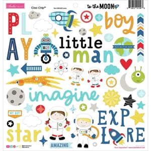 Bella Blvd: Icons, To The Moon Chipboard Stickers