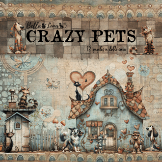 Bella Luna - Crazy Pets 12x12 inch Paper Pack