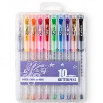 Office School and home - Glitter pens, 10 farger