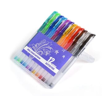 Glitter penner, gellyroll, 12 farger