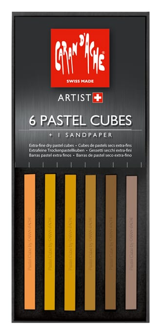 Caran d'Ache: Sand Pastel Cubes, 6 stk