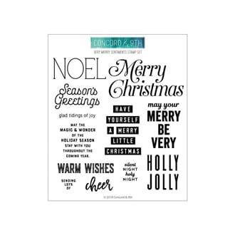 Concord & 9th: Very Merry Sentiments Clear Stamps, 6x6 inch