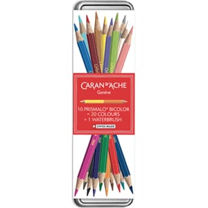 Caran d'ache: Prismalo Pencils sett, 20 farger + vannpensel