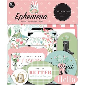 Echo Park: Frames & Tags, Flower Garden Ephemera, 33/Pk