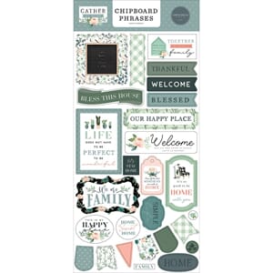 Carta Bella: Phrases Gather At Home Chipboard, 6x13 inch