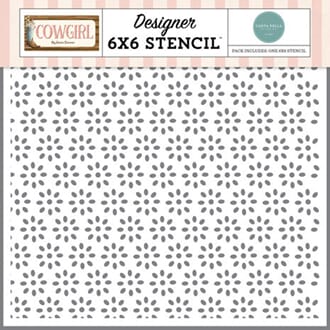 Carta Bella - Cowgirl Stencil Cowgirl Flower