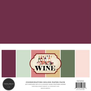Carta Bella - Wine 12x12 Inch Coordination Solids Paper Pack