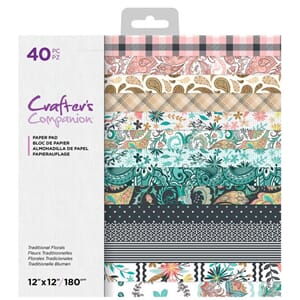 Crafters Comp. - Traditional Florals Paper Pad, 12x12 inch