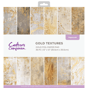 Crafter's Companion - Gold Textures 12x12 Inch Paper Pad