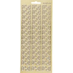Klistremerker - Gull hjørner, str 10x23 cm