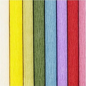 Kreppapir - Sommerfarger, 8 farger, str 25x60 cm